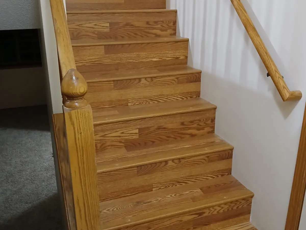 Staircase refinish — after