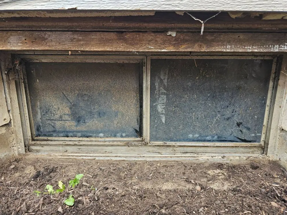 Basement window rebuild — before