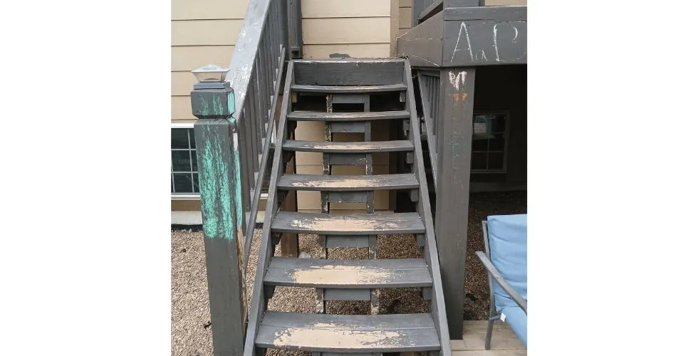 Deck stair rebuild — before